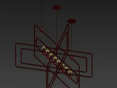 Metro Rectangular Chandelier 3D model