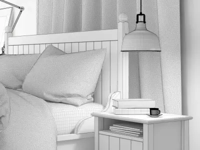 Scene bed hurdal and various furnitures 3D model