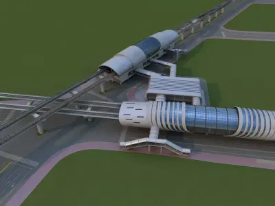 Light Rail Station 1 3D model