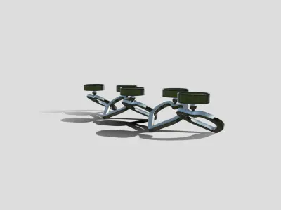 Chrome tealight holder Low-poly 3D model