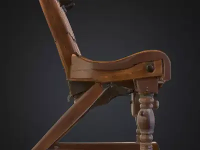 Rustic Spiked Torture Chair Low-poly 3D model