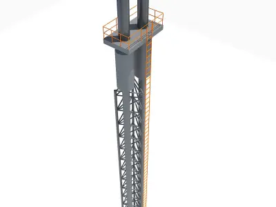 Tall Industrial Tower 6 3D model
