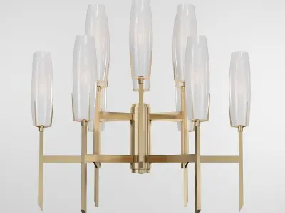 ARTERIORS brass chandelier with glass shades 3D model