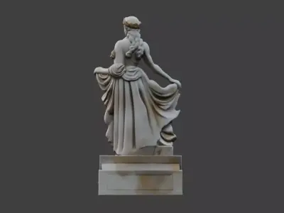 Greek Marble Statue Low-poly 3D model