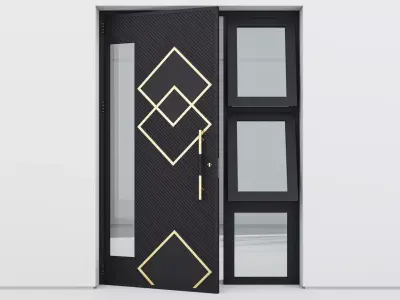 Aluminium door 285 3D model