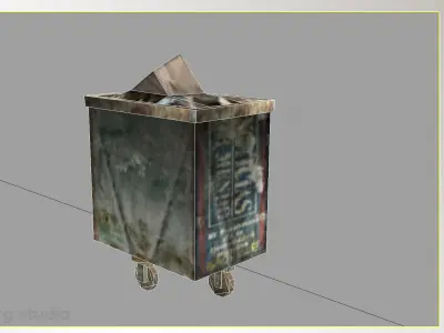 Lowpoly garbage dumpster Low-poly 3D model