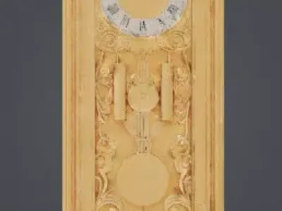 Realistic Golden Clock 3D model