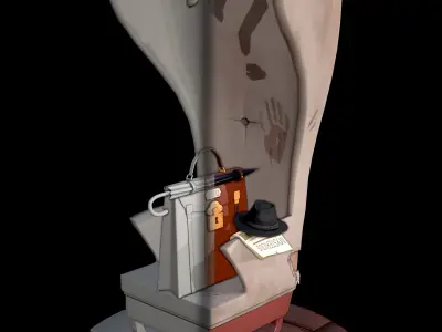 3D stylized Armchair  Low-poly 3D model