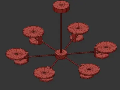 AX269 chandelier made of brass and glass 3D model