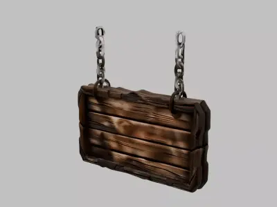 Rustic signboard Free low-poly 3D model