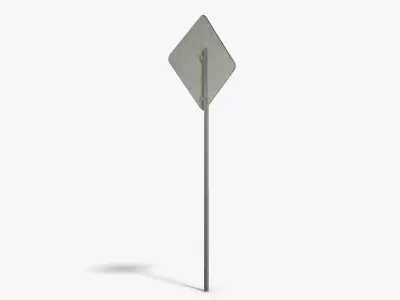 Traffic Jam Sign Low-poly 3D model