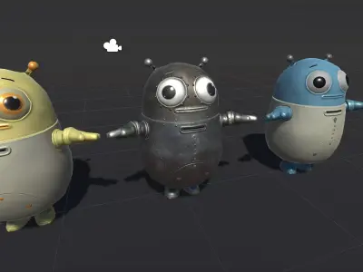 Minirobotic3Pack2 Low-poly 3D model