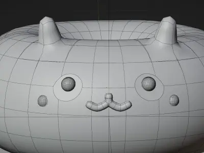 Cute panda donut restaurant bundle with animation 3D model