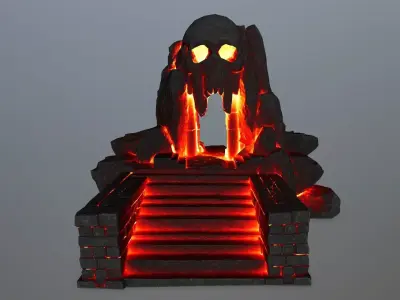 lava skull cave Low-poly 3D model