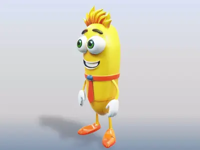 3D Cartoon character t stylized Pencil 3D model