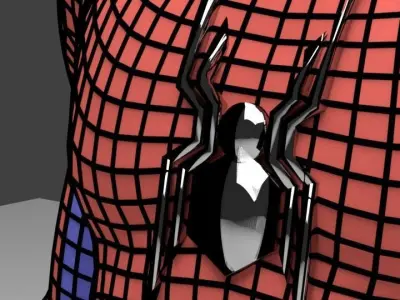 Spiderman 3d model with 3d web patterns 3D model