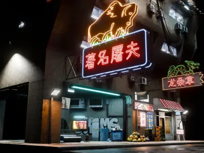 Cyberpunk Build And Shop  Low-poly 3D model