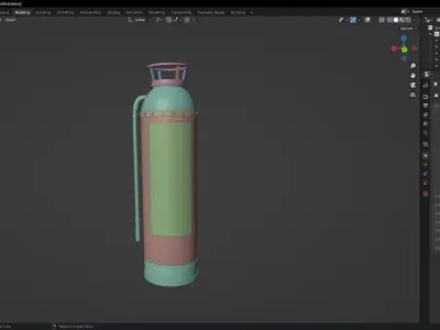 2 fire extinguisher and  advertisement kiosk  3d mode obj  fbx Low-poly 3D model