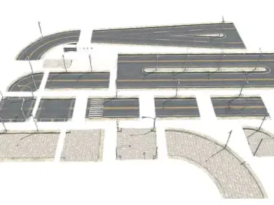 Realistic Road 3D Model Collection 3D model