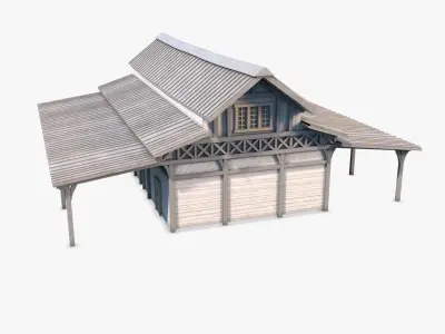 barn 02 Low-poly 3D model