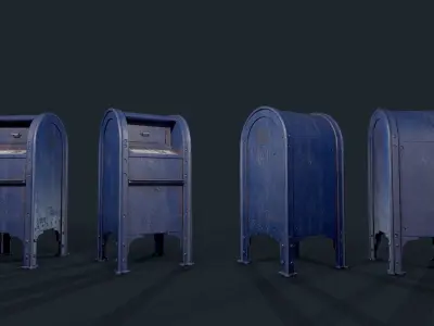 Food Truck and Props Minipack Low-poly 3D model