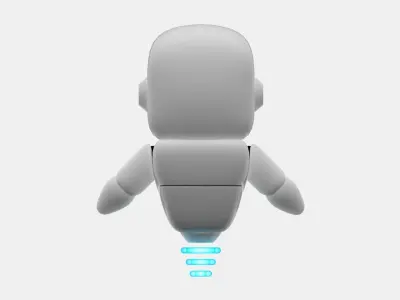 Cute Robot Cyborg  Low-poly 3D model
