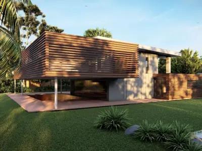 Casa Scene-villa-modern house 3D model 95