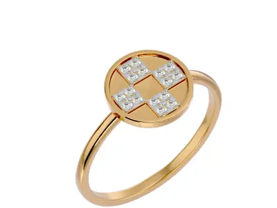Light Minimalist Diamond Ring 3D print model 38