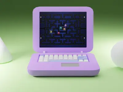 Low poly laptop Free low-poly 3D model