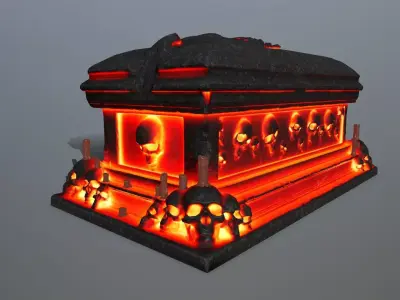 fire tomb  Low-poly 3D model