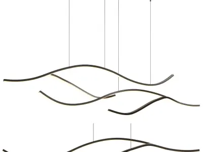 Louise Modern Wave Pendant Light 3D model