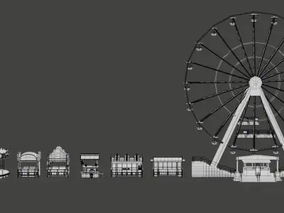 fun fair - ride attractions 3D model