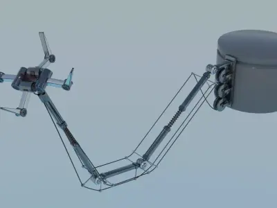 Mechanical Grabber Arm Low-poly 3D model