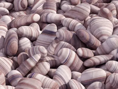 Colored pebble road 3D model