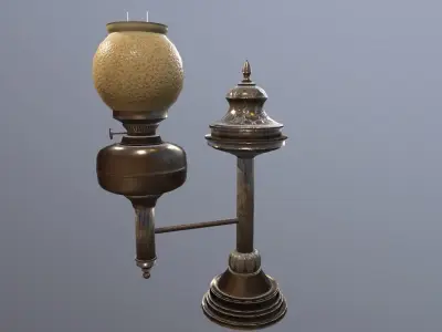 vintage Desk Lamp Game Ready Low-poly 3D model