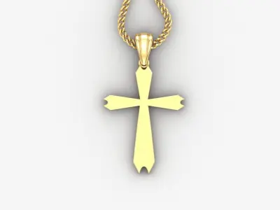 Light Gold 18K Cross Pendant 1CP068 3D print model purchase