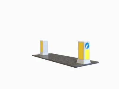 Road Crossing Low-poly 3D model