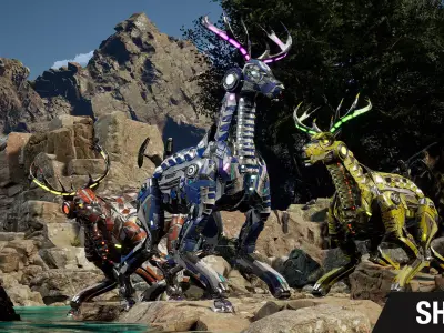 Sci-Fi Deer Low-poly 3D model