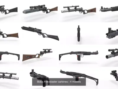 Boba Fett blaster carbines 3D Model Pack