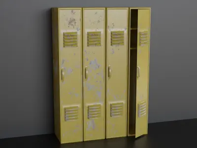 Lockers - Low-poly PBR metal locker Low-poly 3D model