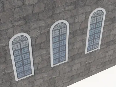 Stained leaded windows Low-poly 3D model