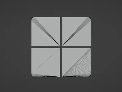Windows 11 Abstract Logo customized with studio lighting Free 3D model