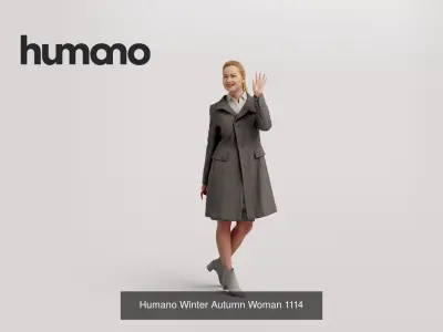 Humano 5-Pack - WINTER  AUTUMN PEOPLE - 5x 3D models B