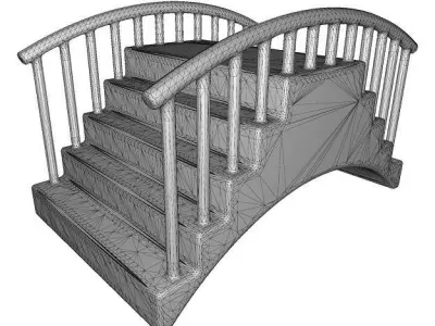 Marble Bridge Low-poly 3D model