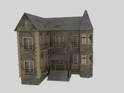 House with stairs and balconies 3D model