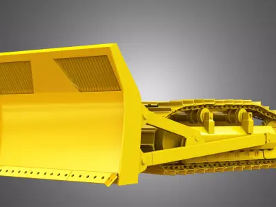 Bulldozer Tracks with ground engaging tool 3D model