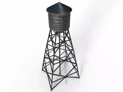 Old water tower Low-poly 3D model get