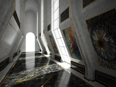 Sci-Fi Corridor 3D model 8