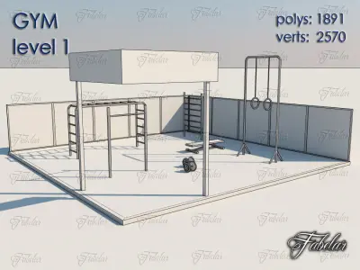 GYM all 10 Leves Low-poly 3D model