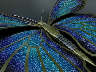 Mechanical Butterfly Low-poly 3D model